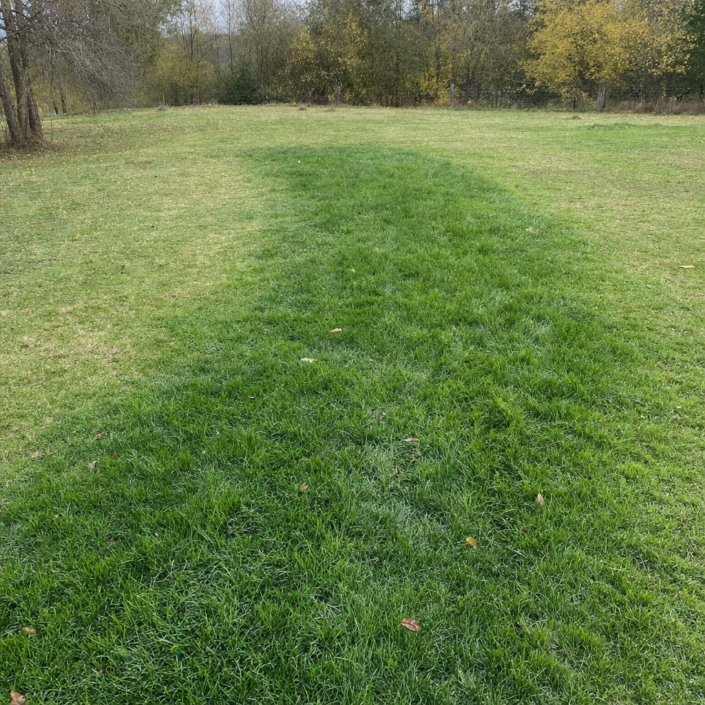 A soggy, unusually green patch of lawn over the drain field of a Huntington Beach home, a sign the septic tank needs pumping